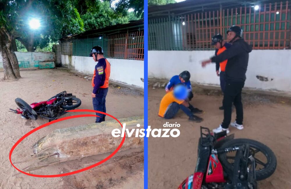 Se rompió la cadena de una moto y el adolescente que conducía se estrelló en la Av. Winston Churchill norte