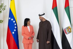 Vicepresidenta Rodríguez llegó a Emiratos Árabes Unidos y se reunió con presidente