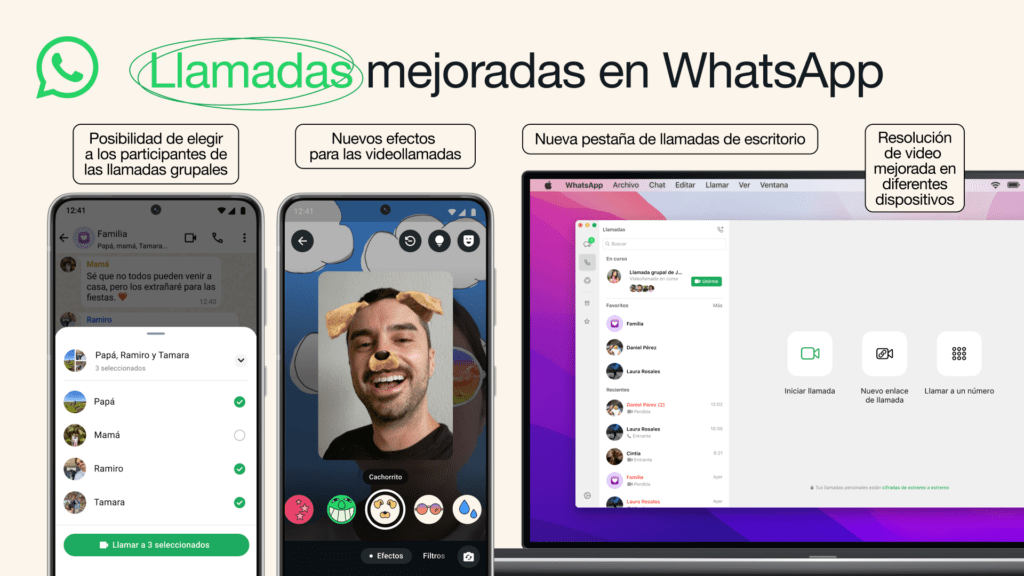 WhatsApp mejora las llamadas para esta temporada festiva