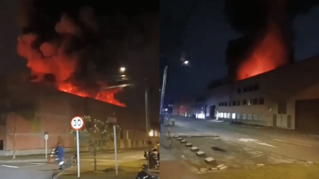 grave incendio consume bodega de empresa de Yates en la zona franca de Rionegro