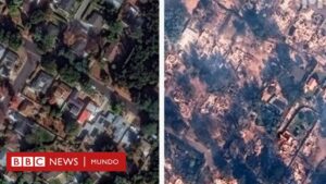 Antes y después: las imágenes que muestran la magnitud de la devastación causada por los incendios en Los Ángeles