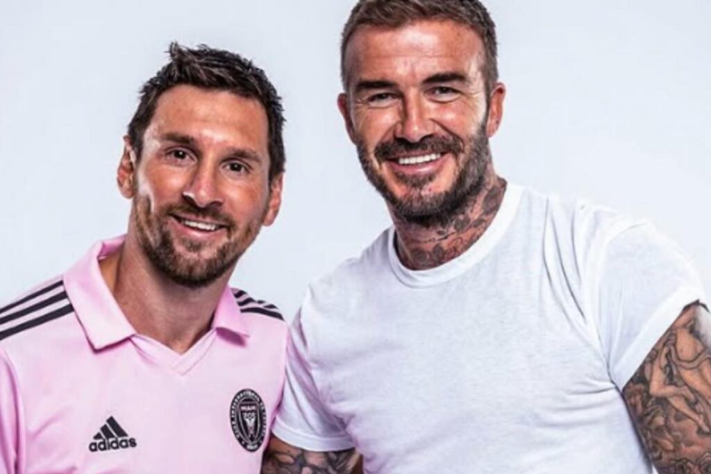 Beckham sobre Messi: "Se le ve el escudo del Barça en la pierna y hasta en su botella de agua"