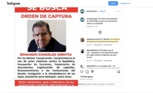 Cicpc ofrece recompensa de 100.000 dólares por información de Edmundo González Urrutia