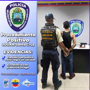 Detenidos dos jóvenes con facsímil y droga en Puerto Cabello