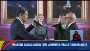 Maduro jura como presidente ante Jorge Rodríguez en Caracas