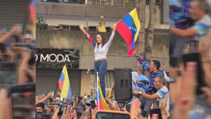 María Corina Machado reaparece en protesta tras 133 días de clandestinidad