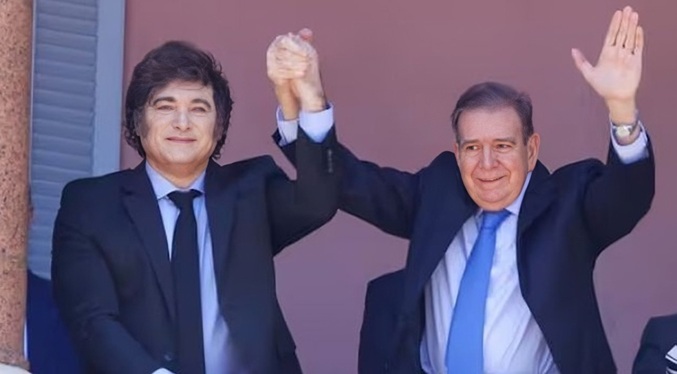 Milei y González Urrutia reciben el apoyo de venezolanos