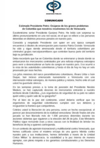 Saab a Petro: Ocúpese de los graves problemas de Colombia