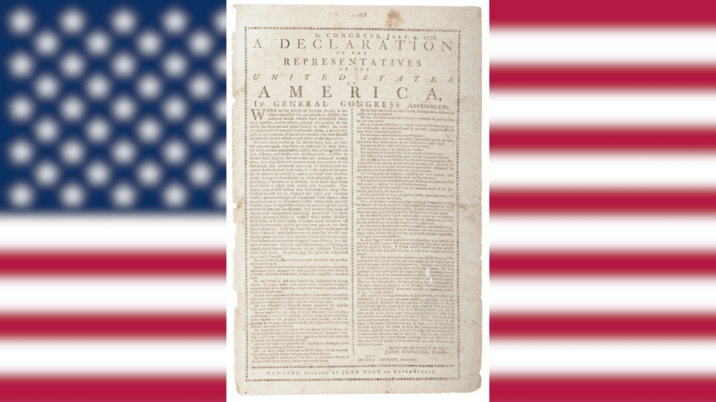 Subastarán una de las primeras copias de la Declaración de Independencia de EEUU