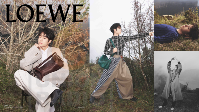 Wang Yibo posa para Loewe en campaña primaveral en Cataluña