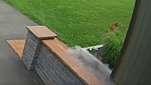 cámaras de seguridad capturaron la caída de un meteorito frente a una casa