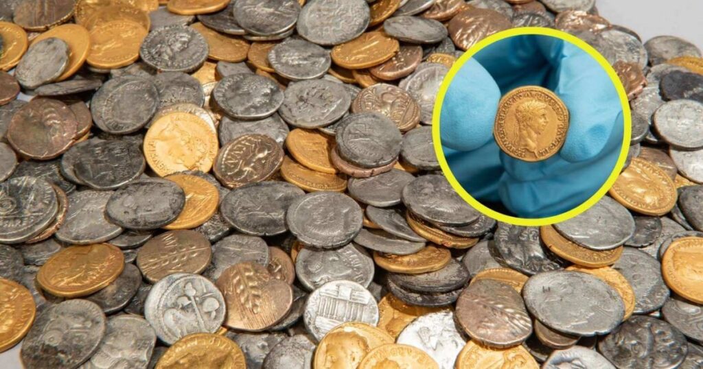 encuentran 400 monedas de oro y plata enterradas de hace 2.000 años que representan a gobernantes de Roma, Gran Bretaña y África