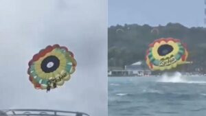 pareja resulta herida tras accidente con parasail en San Andrés