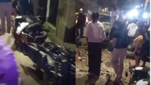 Accidente entre una camioneta y cuatro motos en Medellín dejó cinco personas heridas, entre ellas dos menores de edad