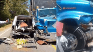 Ataúd de carro fúnebre 'salió volando' por accidente y fallecido quedó tirado en el pavimento en Magdalena