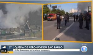 Avioneta se estrella sobre un autobús en una vía pública de Sao Paolo