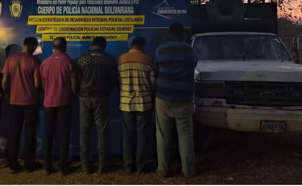 Capturados seis ciudadanos por robo de búfalo en el Baul