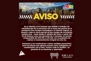 ¡Alerta en Caracas! Cierre Total de Túneles El Paraíso a partir del domingo 23Feb