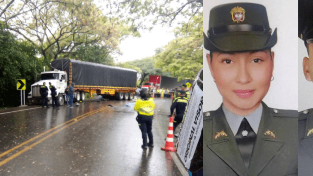 Identifican a los dos jóvenes policías que murieron en trágico accidente en Huila tras colisionar contra tractomula