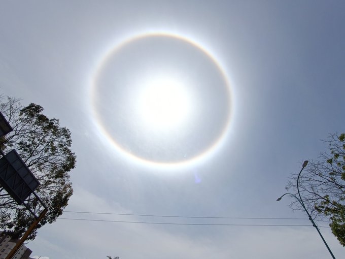 Un halo solar sorprendió a los venezolanos este sábado