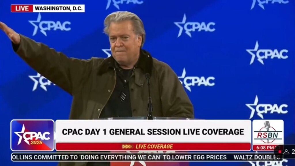 Un referente de la derecha de EEUU hizo el saludo nazi en el CPAC donde estuvo Javier Milei