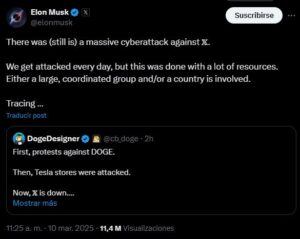 Elon Musk afirma que la red «X» es blanco de un «enorme ciberataque» | Diario El Luchador