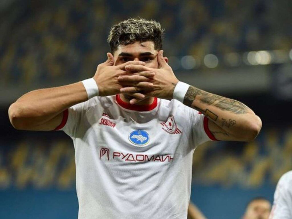 Gleiker Mendoza abrió su cuenta goleadora en Ucrania