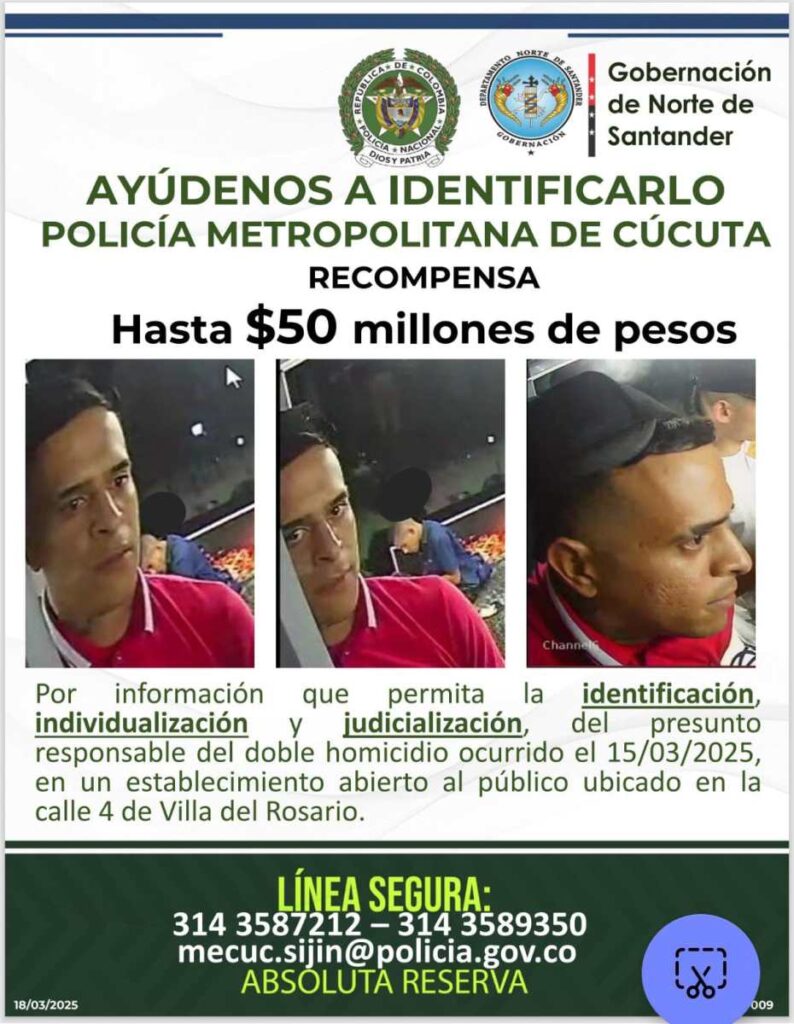 Identifican a uno de los responsables de doble homicidio en pool de Villa del Rosario