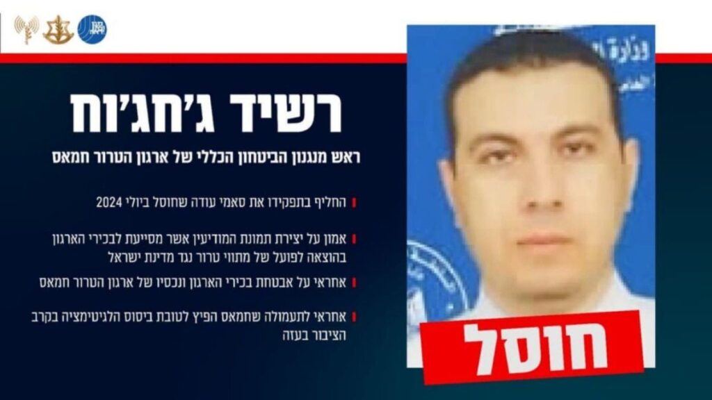Israel anunció que mató al jefe de la seguridad interna de Hamás en Gaza