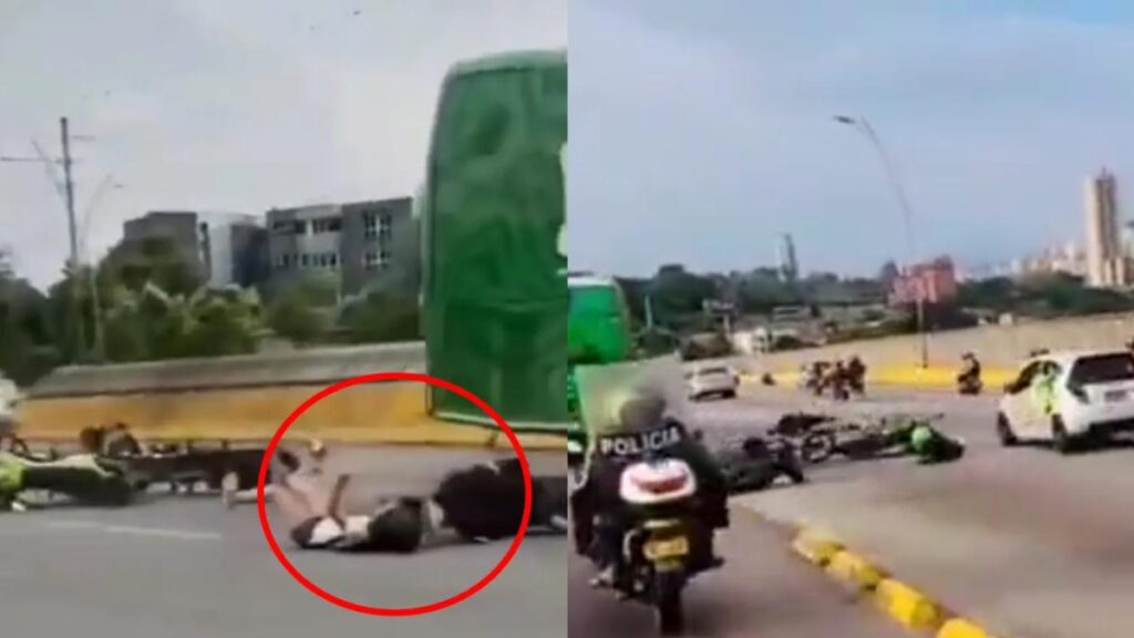 Policías fueron atropellados mientras escoltaban el bus de Atlético Bucaramanga