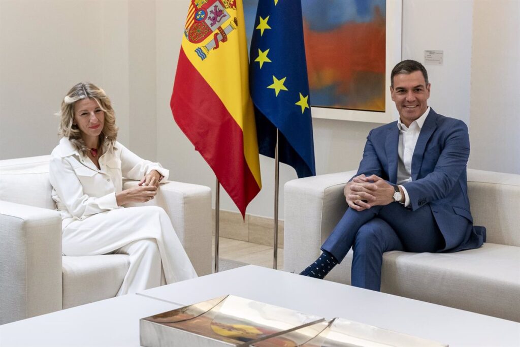 Sánchez y Yolanda Díaz se reunirán este martes para abordar la política de gasto militar, según Sumar