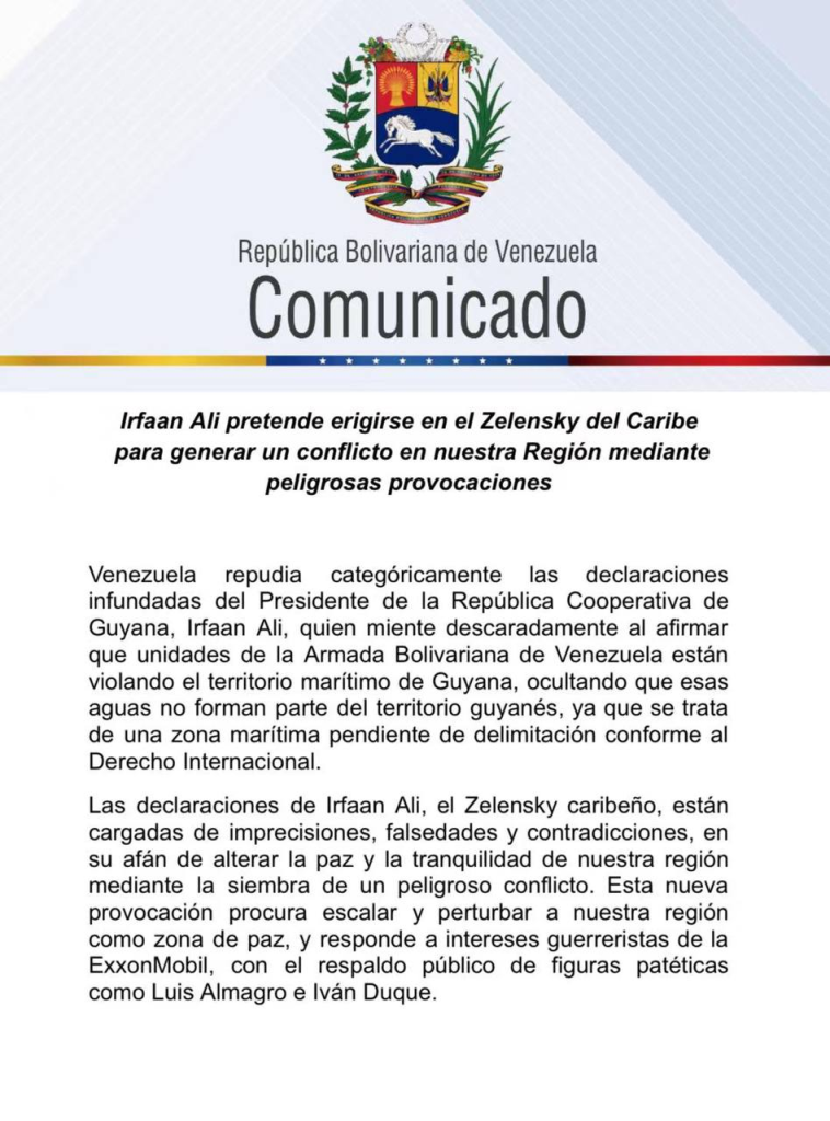 Venezuela rechaza acusaciones infundadas del presidente de Guyana | Diario El Luchador