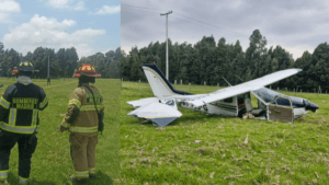 avioneta tuvo que aterrizar de emergencia; esto se sabe