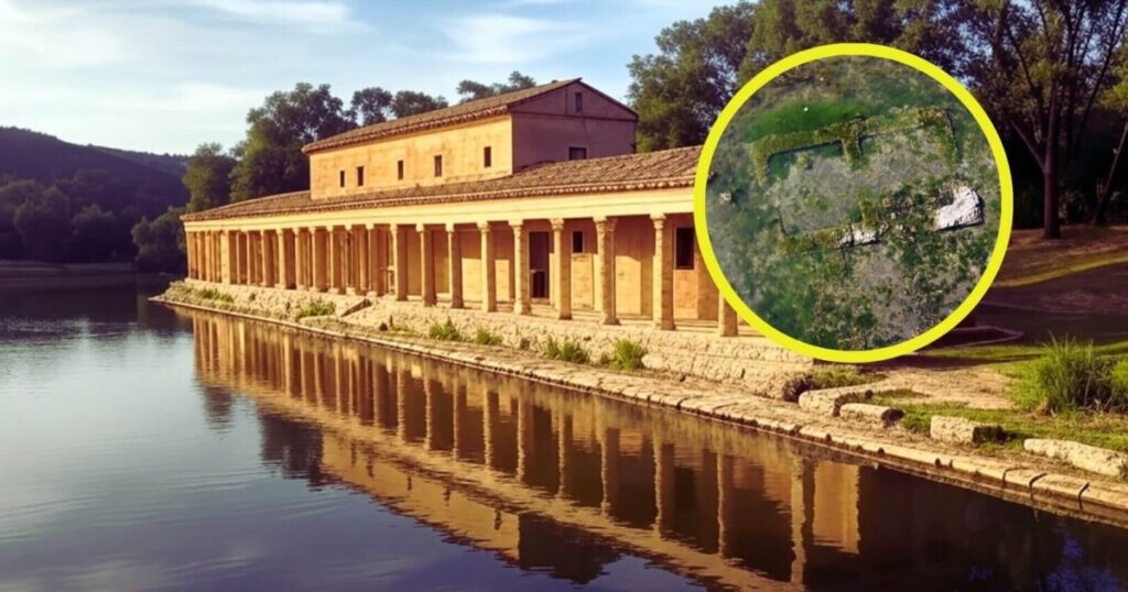 el misterio de una lujosa villa romana que ha salido a la luz en un lago de Italia