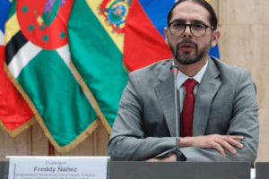 Freddy Alfred Nazareth Ñáñez Contreras: es ministro de Comunicación y vicepresidente sectorial de Comunicación, Cultura y Turismo