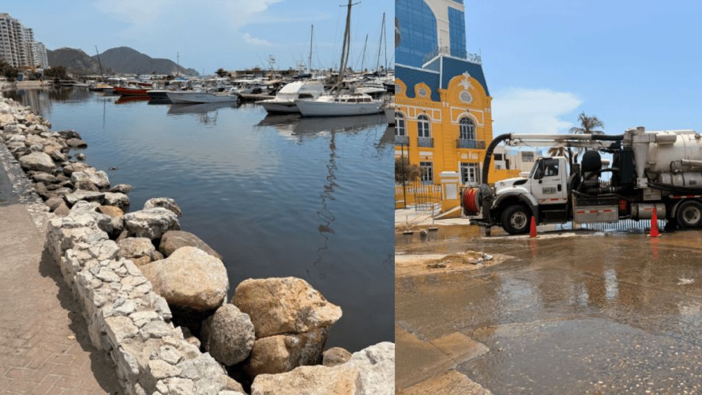Cierran preventivamente la bahía de Santa Marta por contaminación de alcantarillas rebosadas