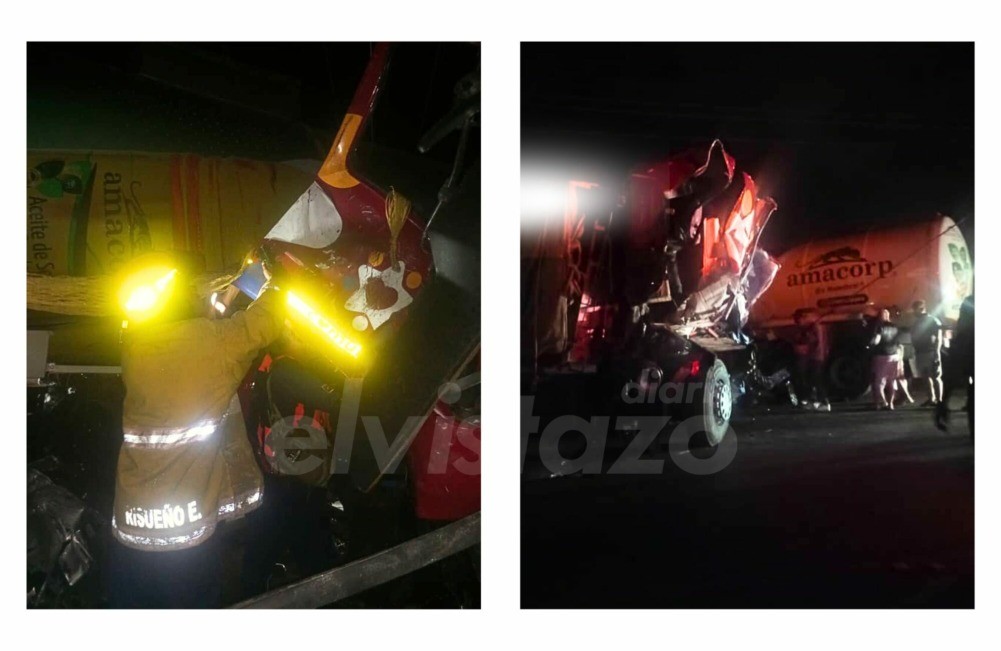 Colisión de gandolas en Clarines deja dos fallecidos y tres lesionados