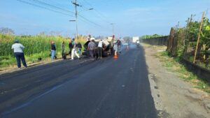 Más 850 toneladas de asfalto han sido colocados en Lamas en lo que va de 2025