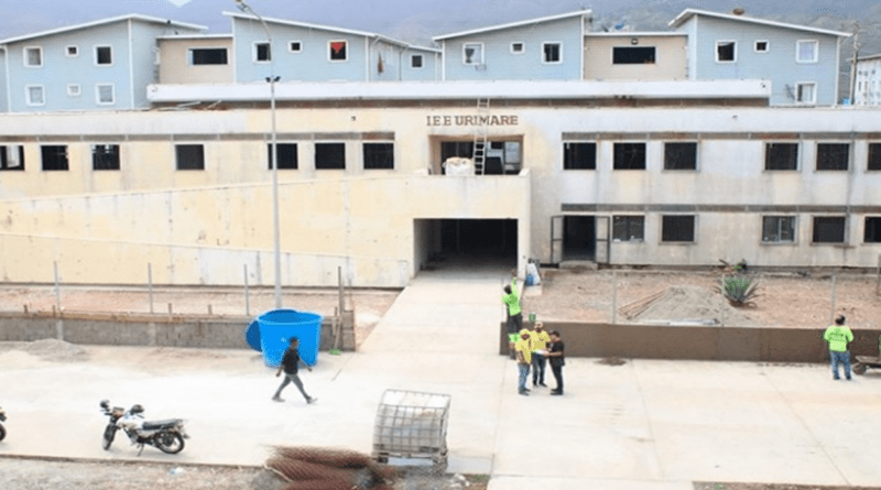 Rehabilitación del IEE Urimare cuenta con un 70% de avance