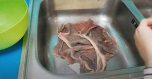 Señora lava mondongo con todos los elementos de la tabla periódica para que sea comestible