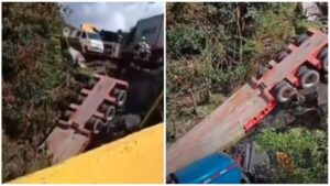 Tractomula se salió de la vía y cayó a un abismo en la carretera del alto de La Línea: esto se sabe
