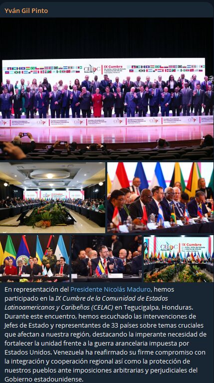 Venezuela llama a la Celac a proteger a los pueblos de «imposiciones arbitrarias» de EEUU