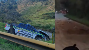 carga explosiva la hizo perder el control y salir de la carretera