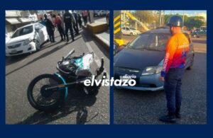 Accidentes con moto registrados frente a la Moka y al liceo Rojas Paúl dejan cuatro lesionados