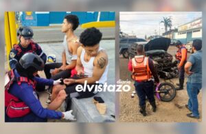 Conductor de moto y su acompañante sufrieron escoriaciones en colisión con un Lancer cerca del C.C Venezuela