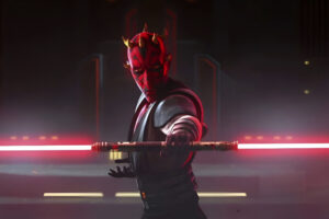 Darth Maul también se hizo el chulo en una escena de pasillo como Darth Vader, pero no necesitó una espada láser para reventarlos a todos