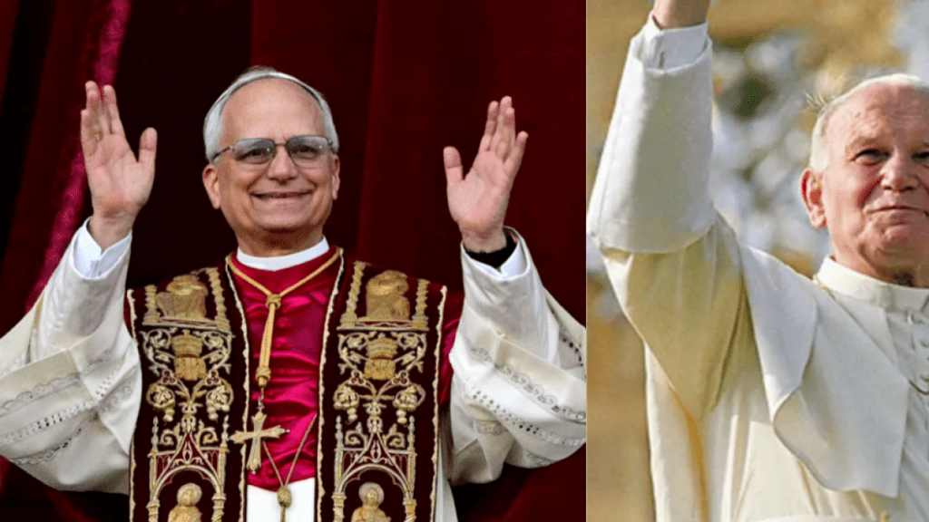El día cuando el nuevo papa León XIV se vio con Juan Pablo II, sin saber que 43 años después sería pontífice