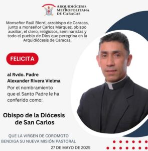 El papa León XIV nombra a Alexander Rivera nuevo obispo de San Carlos