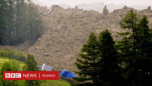 El pueblo en Suiza que quedó sepultado por la avalancha provocada por el derrumbe de un glaciar