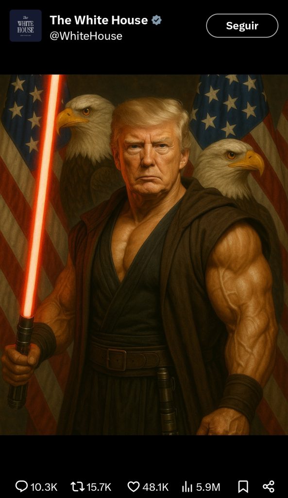 La Casa Blanca publica imagen de Trump vestido al estilo de Star Wars